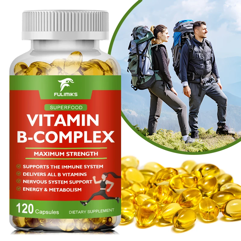 

Vitamin B Complex for Men & Women, Energy, Brain & Heart Support, Immune Health, Antioxidant Supplement, for Skin, Eyes, Hair