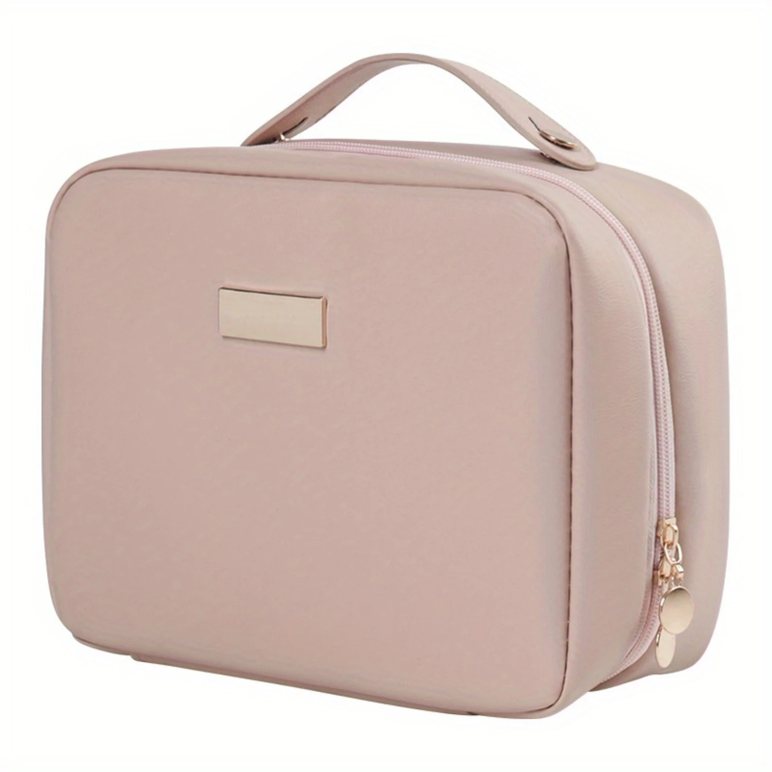 

Capacity Cosmetic Bag, Portable & Durable Makeup Organizer With TPU Protection Cover, Stylish Hand-Held Toiletry Bag, Elegant T