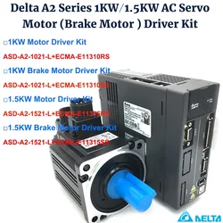 1KW/1.5KW Delta A2 130mm AC Servo Motor Driver Kit ASD-A2-1521-L,ASD-A2-1021-L,ECMA-E11310RS/E11310SS,ECMA-E11315RS/E11315SS