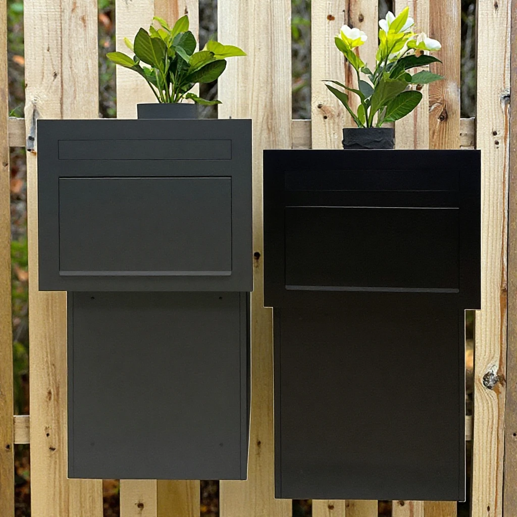 

Outdoor Free Standing Steel Mailbox With Safe Lock Powder Coating Rustproof And Waterproof Built-in Parcel Box For Post