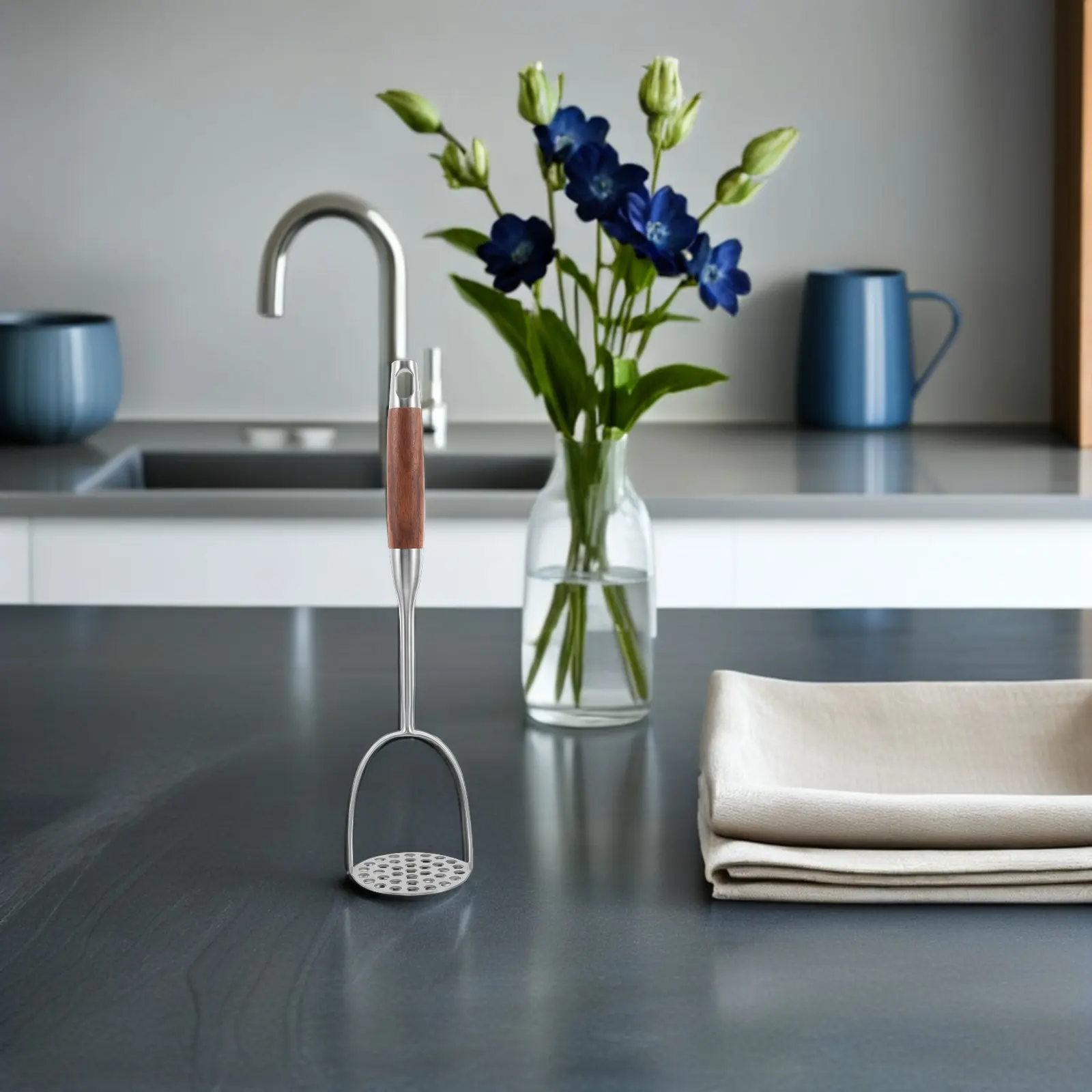 

Large Stainless Steel Potato Masher Heavy Duty Kitchen Utensil for Mashed Potatoes Sweet Potatoes Food Preparation