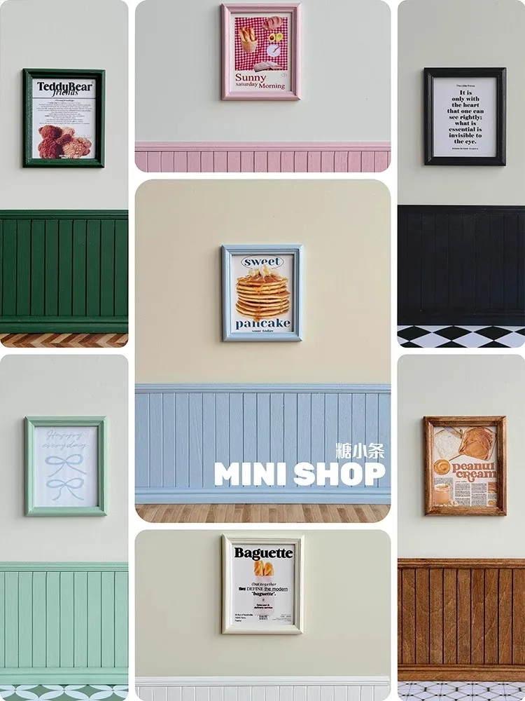 1/6 1/12 미니 모델 인형 집 가구 액세서리 웨이스트 라인 웨인스코트 베이스보드 Bjd Ob11 Gsc Blyth Soldier Lol 벽 장식