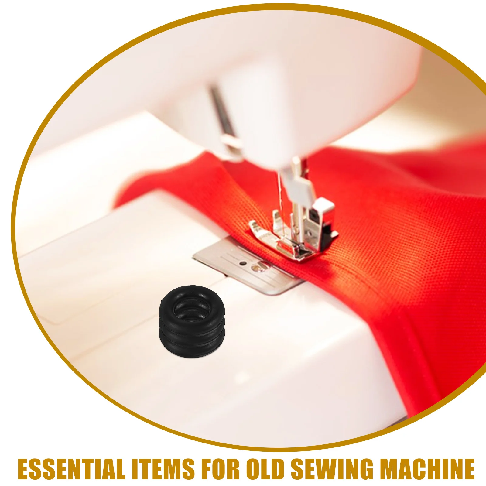 Bobina de viento para hilo de máquina de coser, accesorios de anillo de goma, 5 uds.