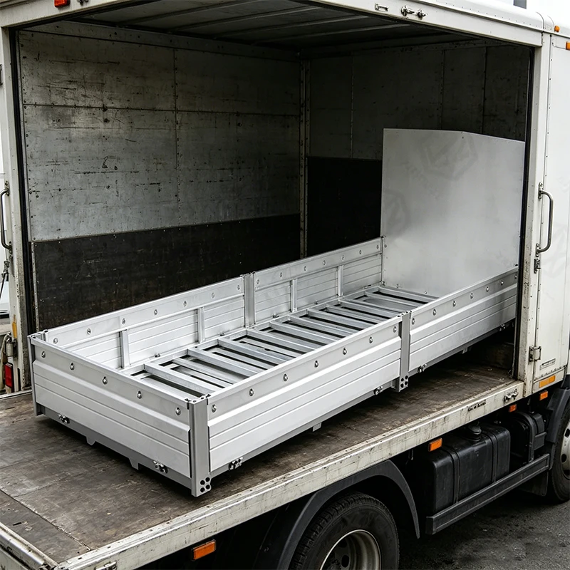 Caja de Camión Tipo Barandilla de Aleación de Aluminio RC 1/14 para Camión Volquete Tamiya, para Remolque Scania MAN VOLVO, Piezas DIY