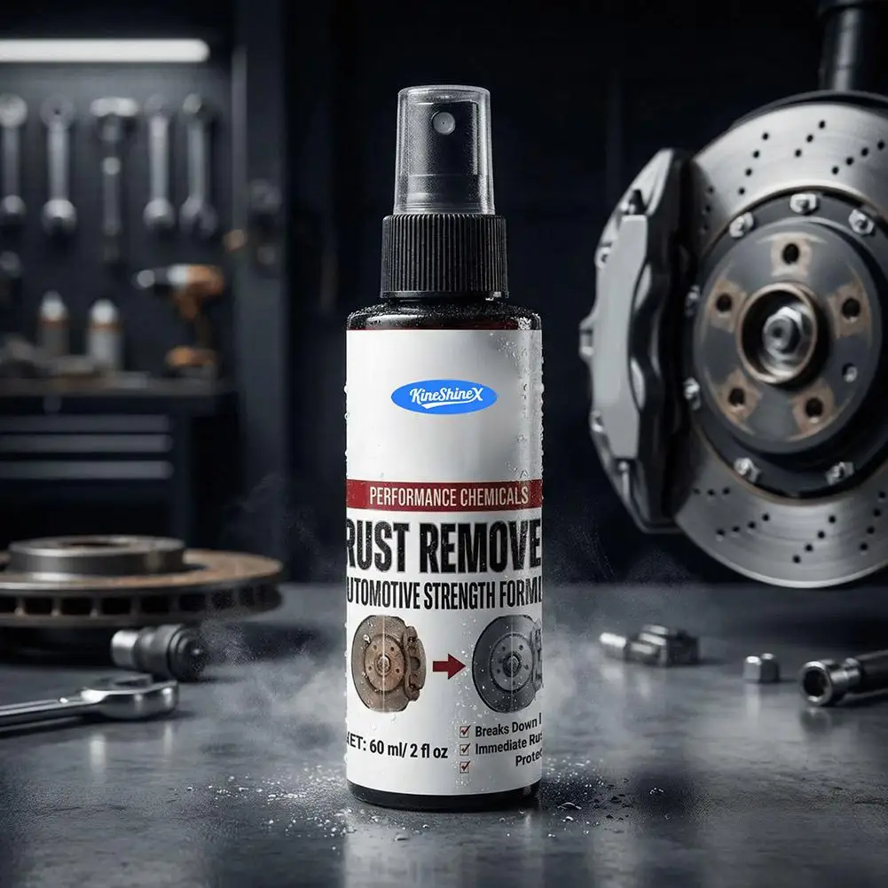 Powerful Car Rust Remover Spray Iron Dust Cleaning for Wheels & Metal Parts Auto Detail Rust Converter Kit with Sponge & Towel view 3