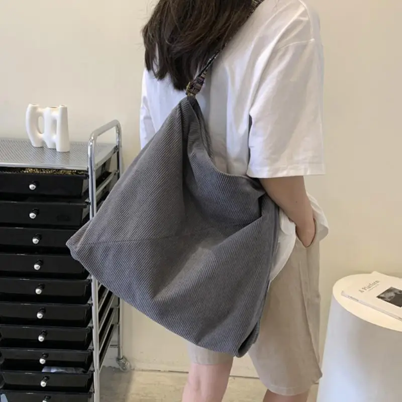 

Fashionable Corduroy Tote Bag Stylish Women Crossbody with Adjustable Strap Roomy Shoulder Bag for Work & Shopping 20CA