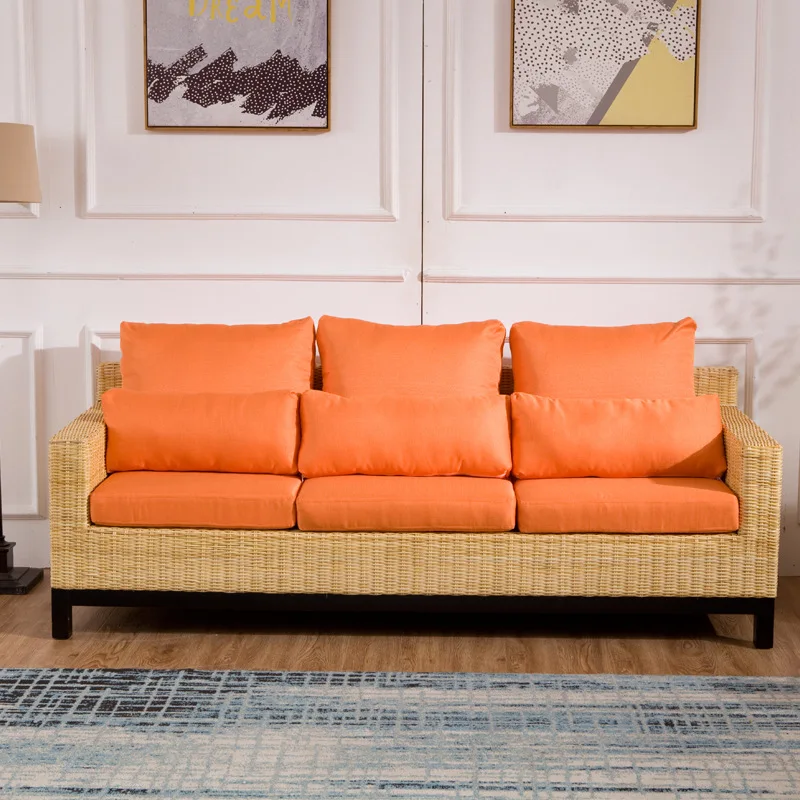 

Light Luxury Rattan Living Room Sofa Sun Comfortable Corner Bench Sofa South East Asia Style Living Room Furniture Kanapa XYSFC