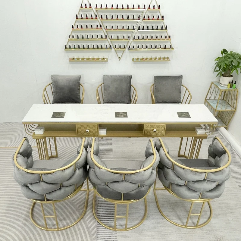 Japanese style nail table and chair set, fashionable single and double table and chair, nail table, light luxury manicure table