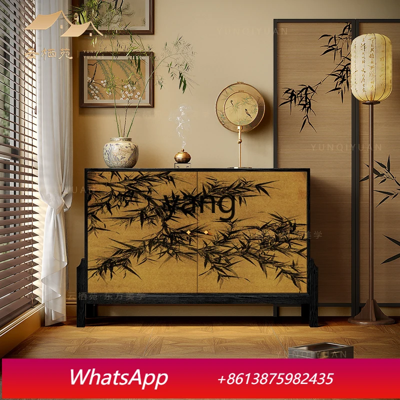 

LHH side locker medieval solid wood entrance entrance living room wall low cabinet