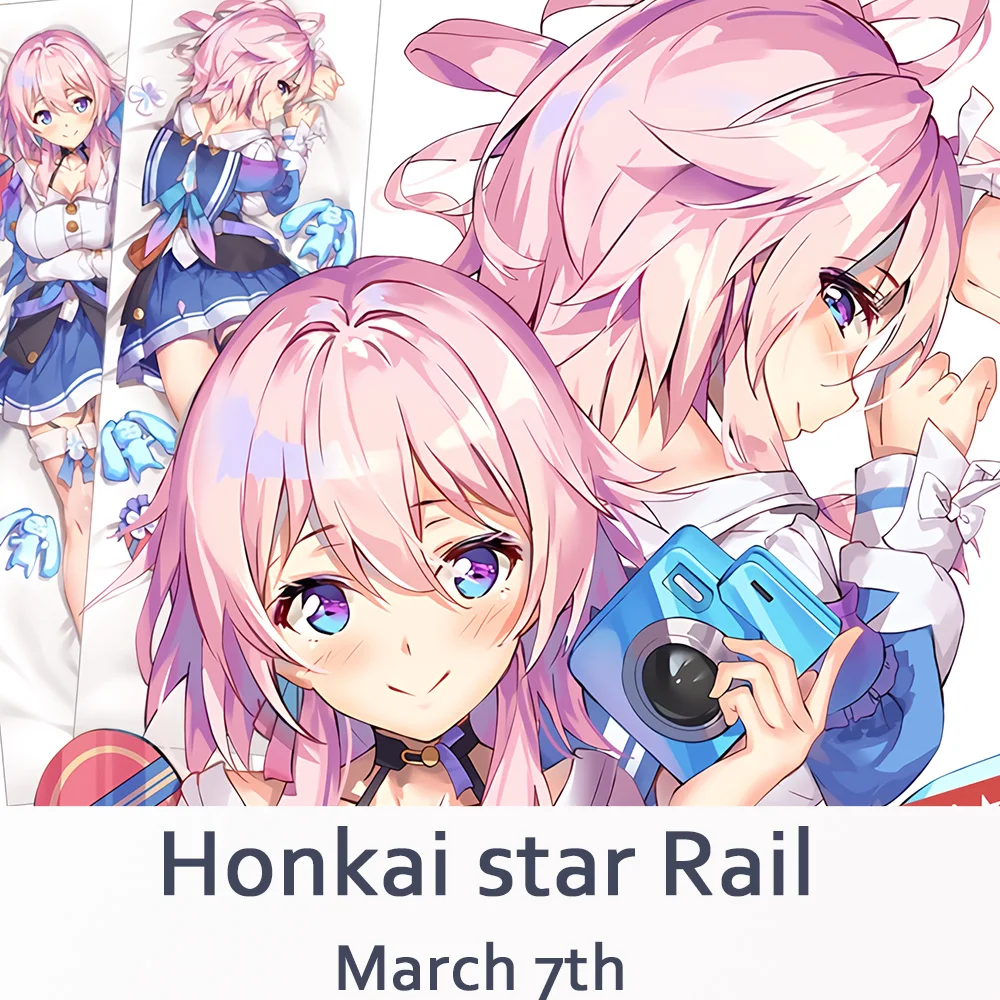 

Honkai star Rail March 7th Dakimakura 2WAY Hugging Body Pillow Case Anime Otaku Pillow Cushion Cover Xmas Gifts