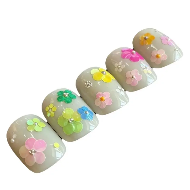 Flower DIY Nail Decoration Nail Charms 12 Grids Mixed Mini Circular Colorful Nail Glitter Wave Point Sequin Sparkling
