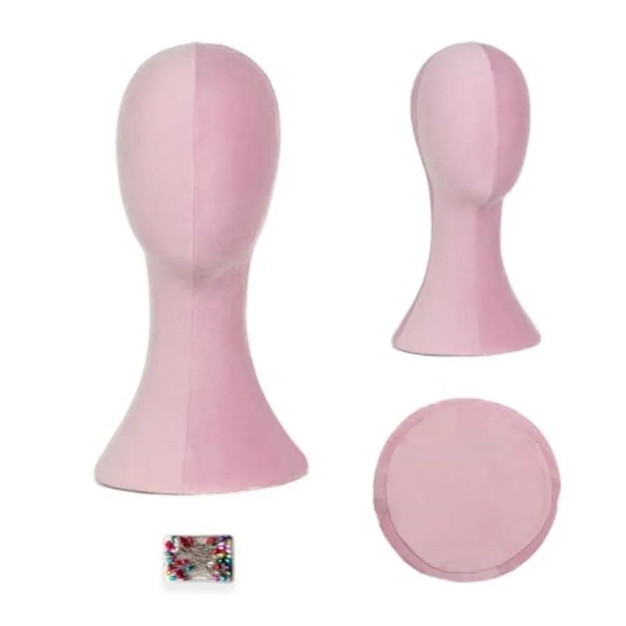 

Wig Head Stand Mannequin Head Hat Display Stand Velvet Wig Holder for Mask, Headdress, Necklace