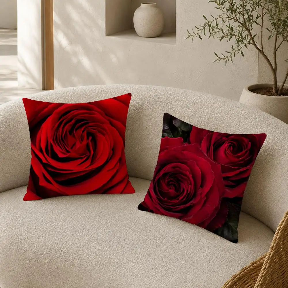 Vintage Rose Floral Hot Sale Cushion Cover Pillow Case plush Double-sided Print Square Covers Sofa Home Cushion