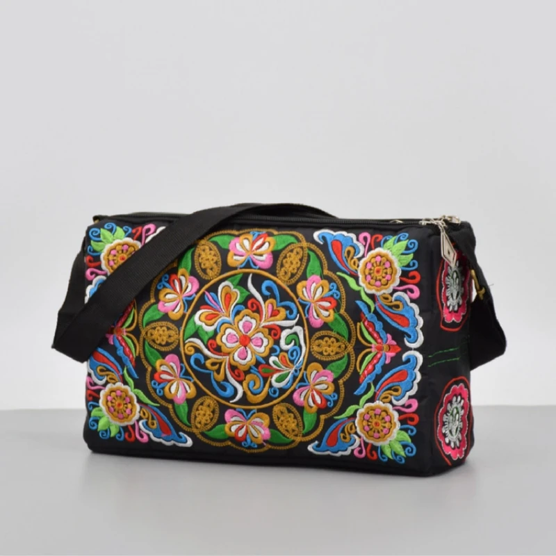 

Women's Embroidered Flowers Crossbody Bag Ladies Luxury Large Capacity Handbags Purse Female Casual Travel Shoulder Bags