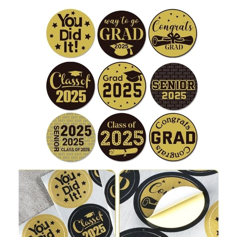 500pcs 클래스 2025 졸업 스티커 25mm 밀봉 스티커 씰 봉투 카드 옷 장식용 접착 레이블