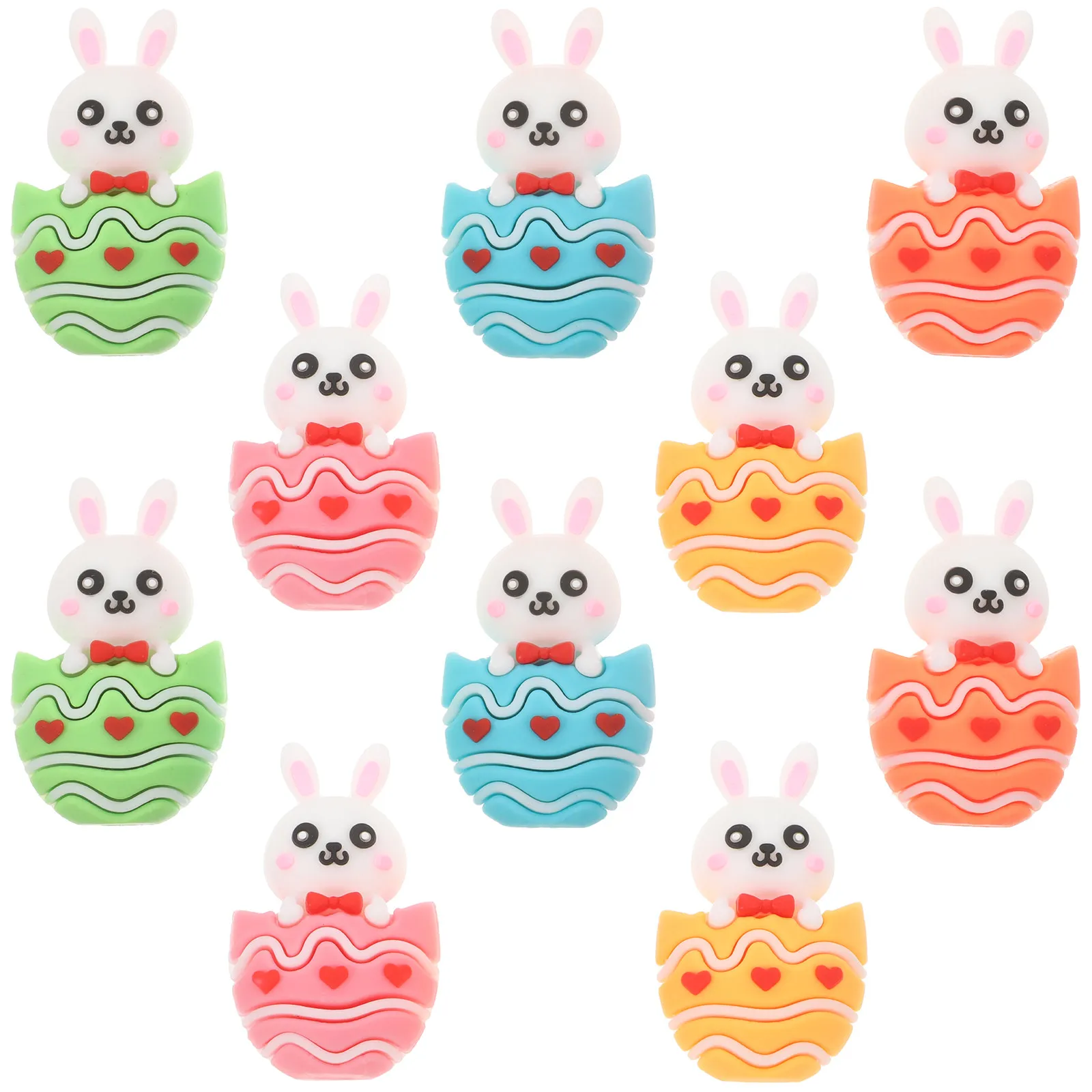 

10Pcs Easter Bunny Egg Tabletop Decorations Cute Mini Rabbit Centerpiece Fillers for Home Garden Party Holiday Decor Easter