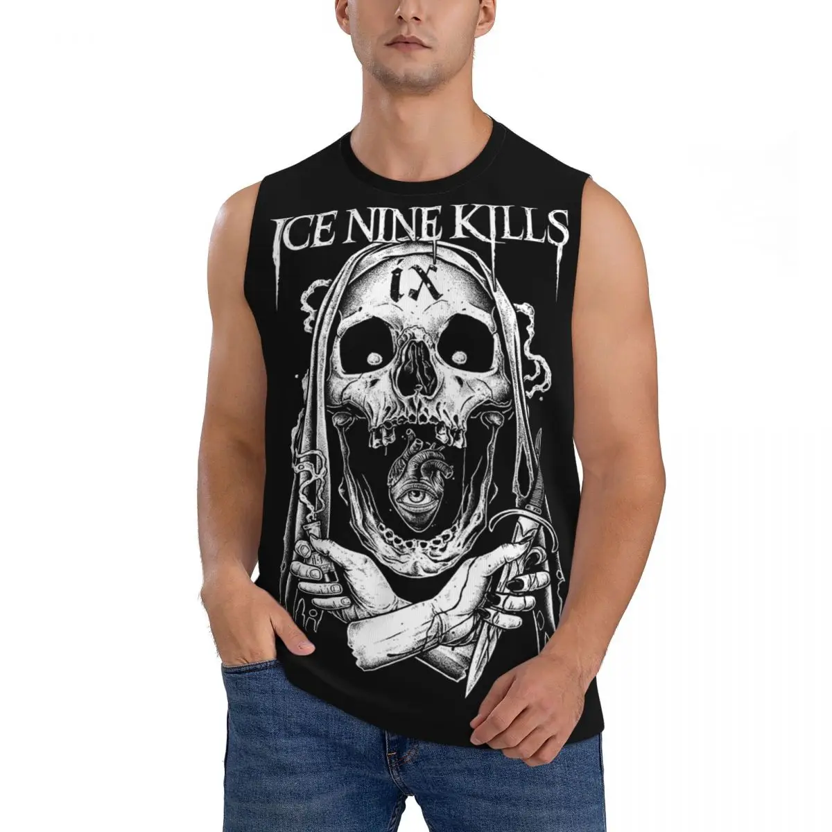 Michele Nolli Ice Nine Kills Men Sleeveless Tank Tops Quick Dry Breathable Gym Fitness Running Summer Casual Sport Vest