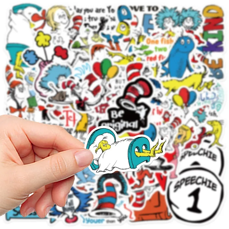 50pcs Cartoon Doctor Seuss Series Graffiti Stickers Suitable for Helmet Desktop Wall Decoration DIY Sticker Pack Wholesale