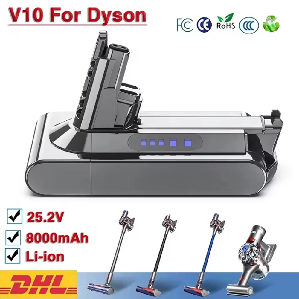 

21.6V For Dyson V6 V7 V8 V10 Battery 6000mAh Replacement Battery For Dyson V6 V7 V8 V10 Vacuum Cleaner Rechargeable Battery