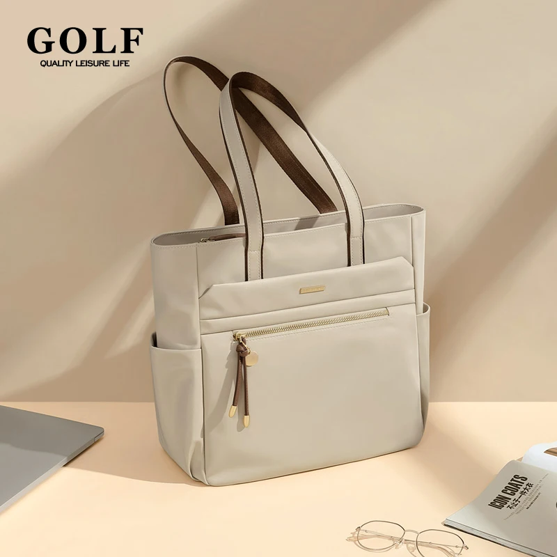 GOLF Female Tote Bags Shoulder Women's Elegant Commuter Laptop Tote Bag Leather Large Capacity Handbags Business Bags for Women