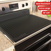 Silicone electric stove top cover mat Ceramic stove top cover, heat-resistant glass stove cover, non-slip stove mat, drain mat