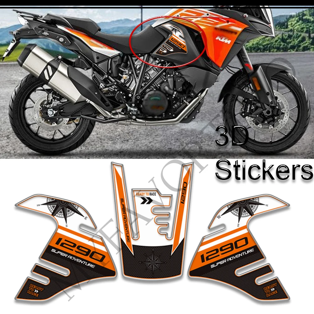 3D Stickers Decals Tank Pad Side Grips For 1290 S R Super Adventure Gas Fuel Oil Kit Knee Protection Deflector Windshield