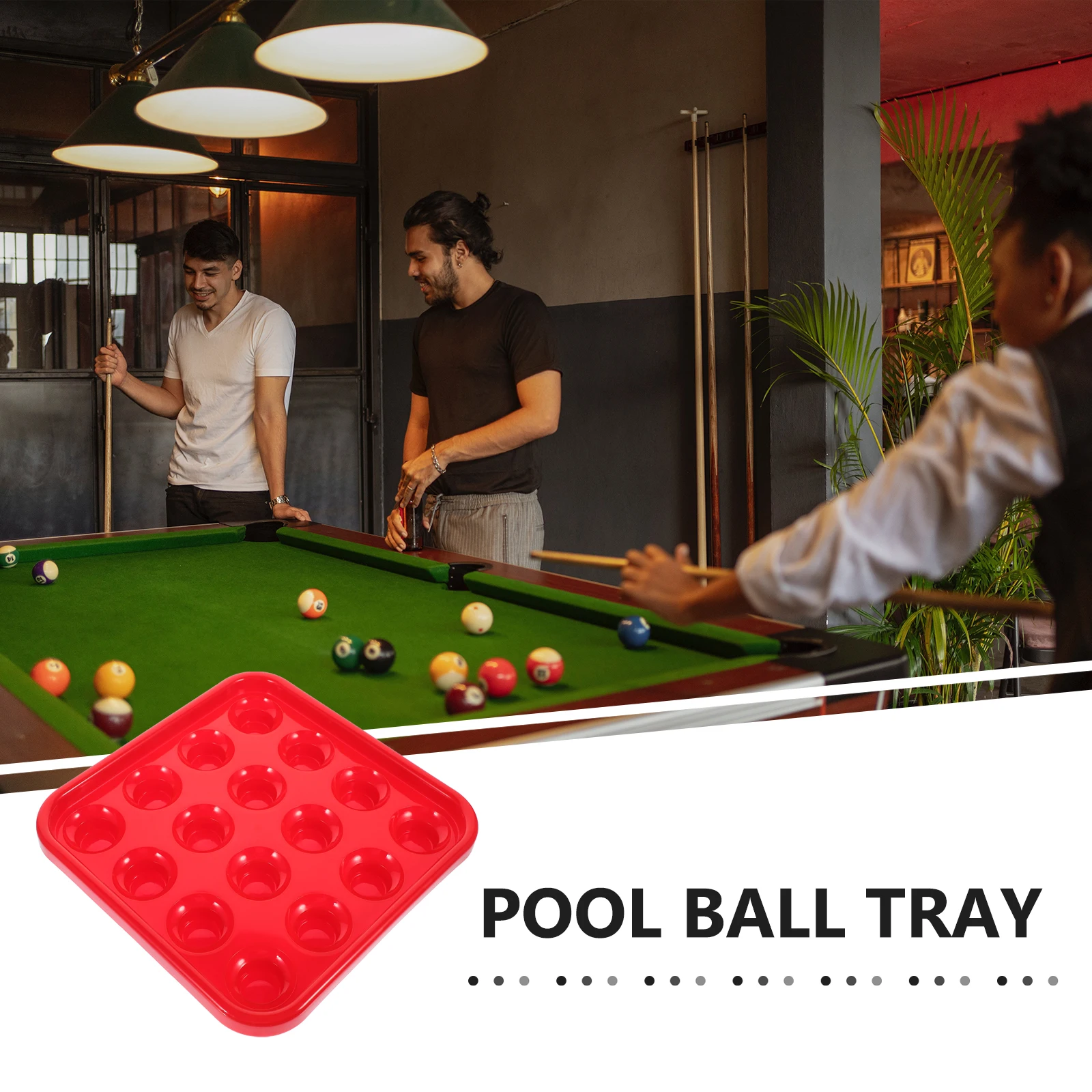 

Pool Table Billiards Storage Box Desktop Tray Ball Rack Accessories Balls Plastic Red