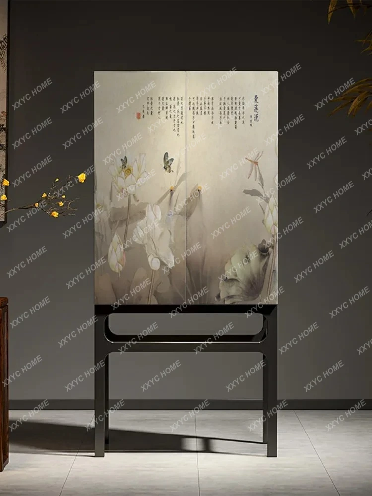 

Светильник для хранения из цельного дерева в китайском стиле, роскошная перегородка для прихожей, встроенный шкаф для хранения вещей