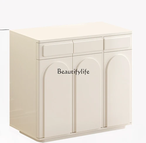 

French Cream Style Light Luxury Shoe Cabinet Home Large Capacity Home Entrance Cabinet