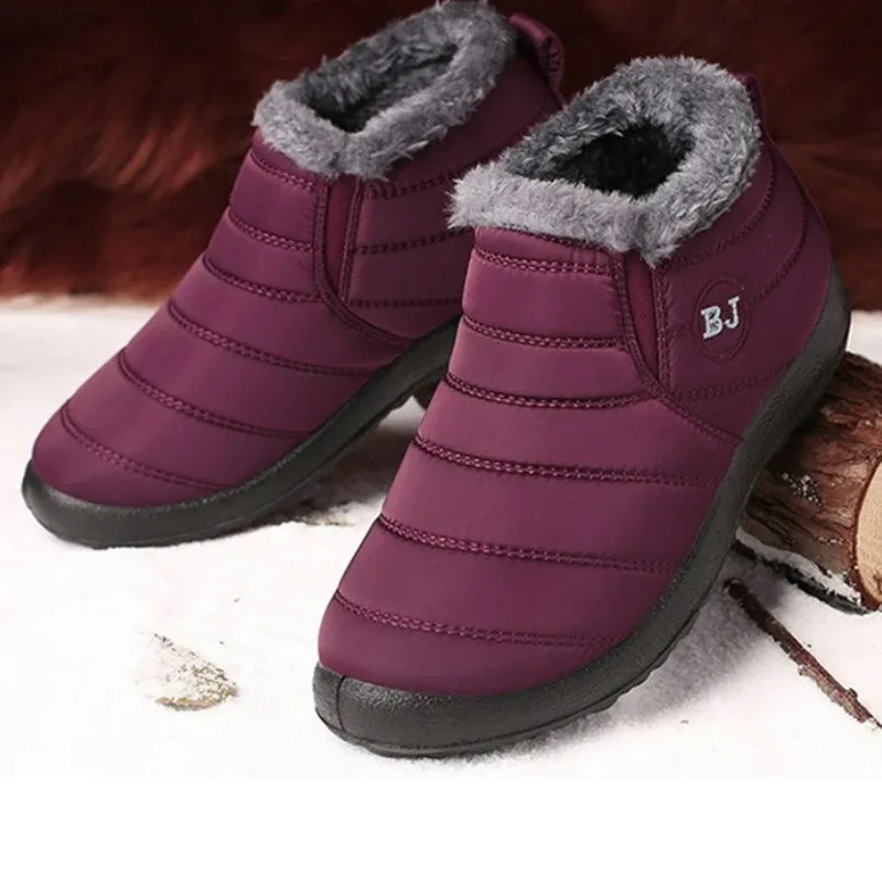 Women Slip On Winter Shoes For Women Waterproof Ankle Boots Winter Boots Female Snow  2024 Black Boots Femininas image 6
