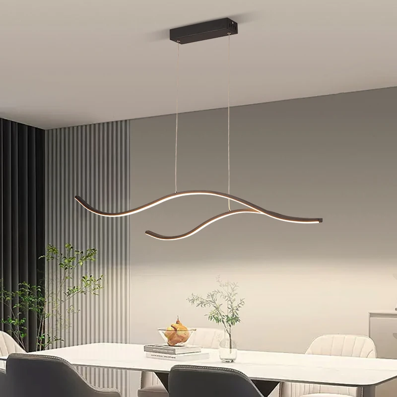 Modern Strip Dining Room Pendant Lamps Interior Home Decor Lustre Living Room Kitchen Bar Light Bedroom LED Ceiling Chandelier