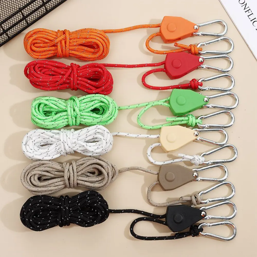 

6Color Tent Fixed Buckle Pulley Tensioner Heavy Duty Rope Clip Hanger Awning Wind Rope Adjustable Rope Fastener Tent Accessories