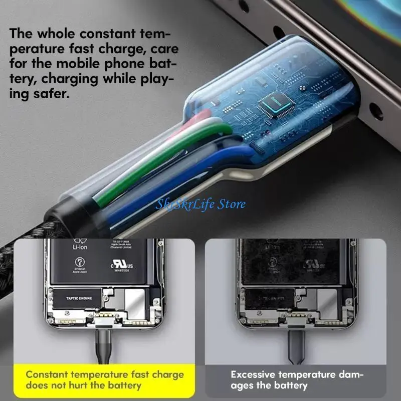 E65E High Speed USB C Charging Cable 66W Power Delivery Data Transfer Cable 0.25m/1m