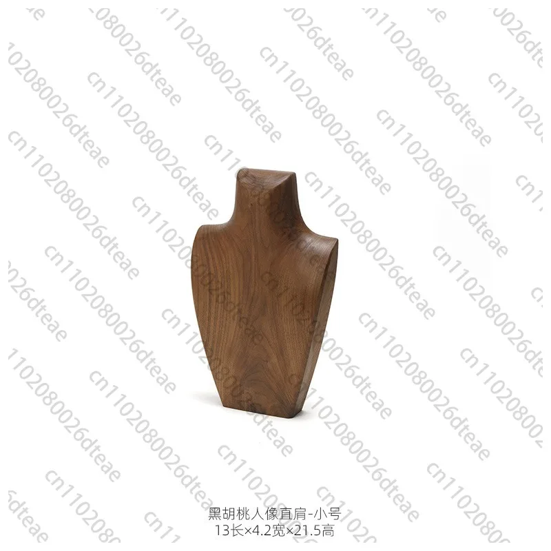 Necklace Display Stand Solid Wood Jewellery Stand Retro Mannequin Jewelry Display Holder Creative Neck Model Showcase Rack
