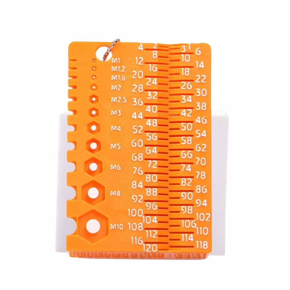Portable Screw Measuring Tool Easy Use Precision Wire Gauge Multifunctional M1-M10 Specifications Size Gauge Hardware Use