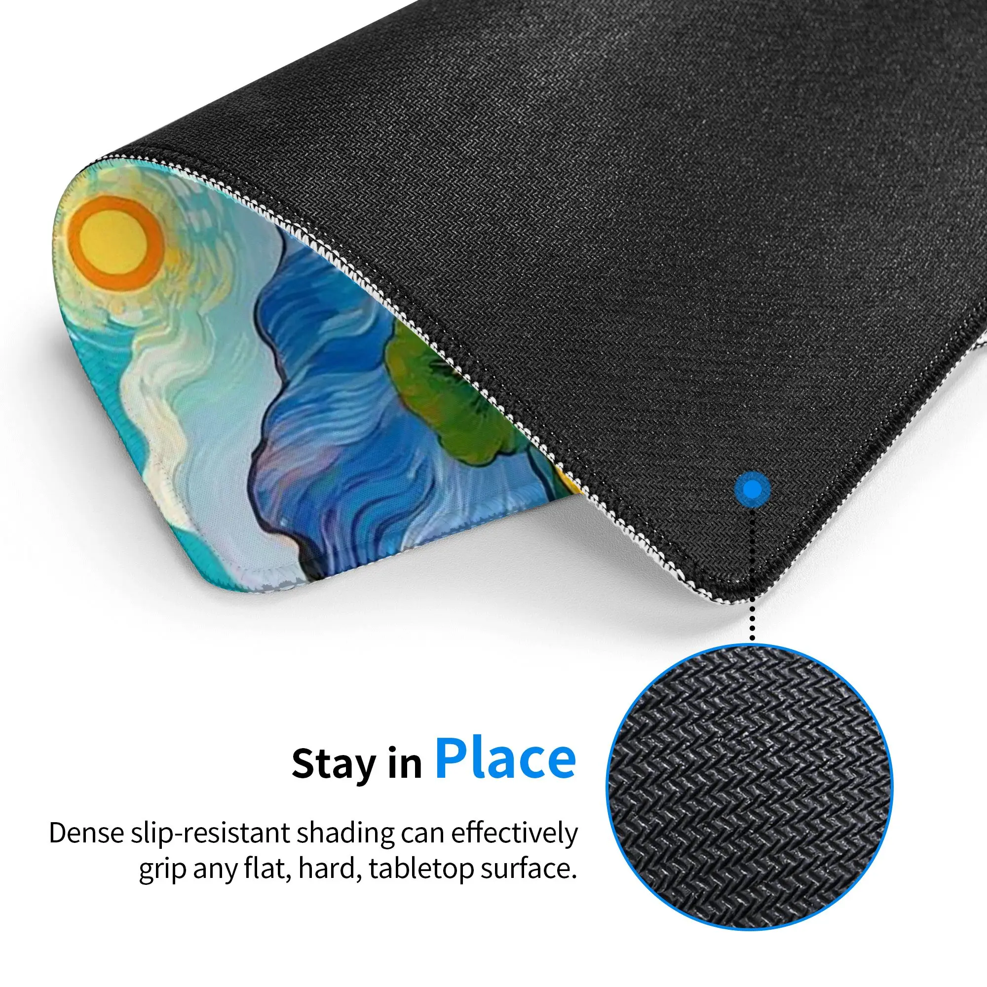 Van Gogh Irises Oil Painting Art Mouse Pad Computer Keyboard Mouse Mat Gamer PC Laptop Desk Mat Office Accessories Table Mats