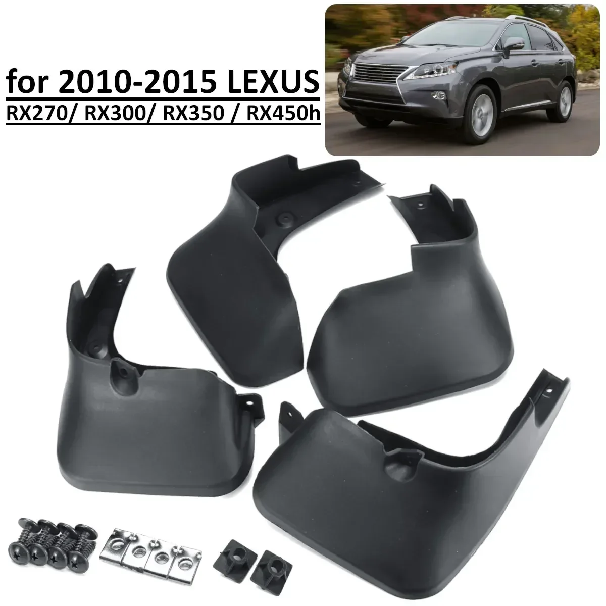 

4pcs Mud Flaps For LEXUS RX RX300 RX350 RX270 RX450H 2010-2015 Mudflaps Front Rear Mudguards Guards Car Accessories Body Kit