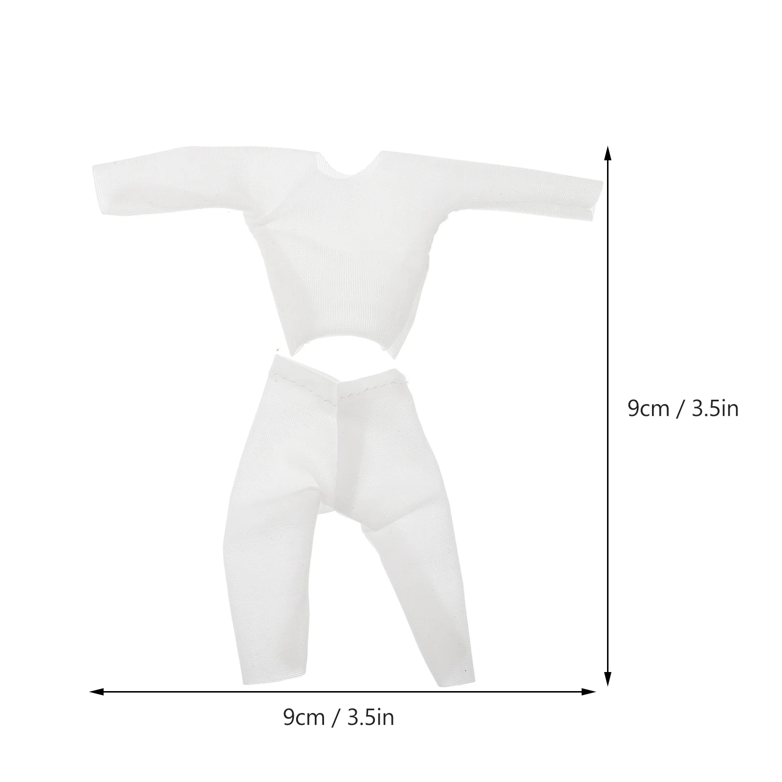 Ob11 Ubranka dla lalek, biała bazowa koszulka, odporna na plamy, z długim rękawem, elastyczna, z niskim kołnierzykiem, odzież jesienna w skali 1:12