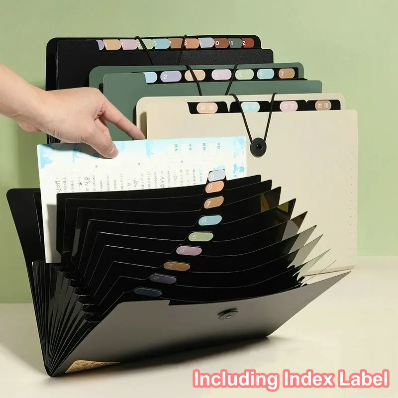 توسيع مجلد الملفات A4 منظم الورق تصنيف منظم الملفات الجيب مجلد A4 الأفقي لتخزين المستندات