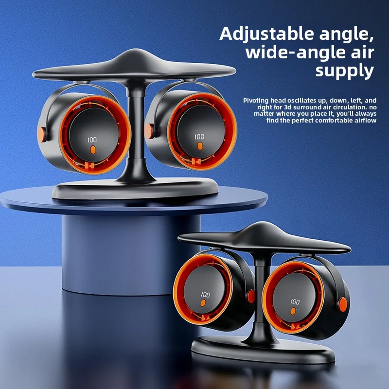 New Dual-head Desktop Fan Airplane-shaped Turbine Circulation Fan Home and Office Large Wind Power Electric Fan