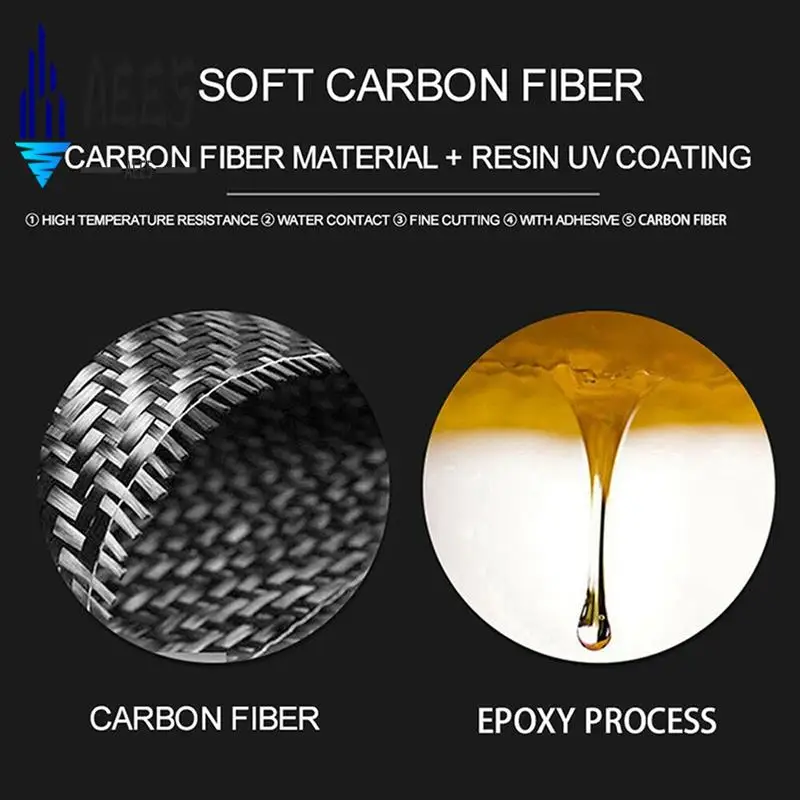 

AEE5-For Corvette C7 2014-2019 Soft Carbon Fiber Car Front Windshield A Pillar Strip Trim Sticker Component