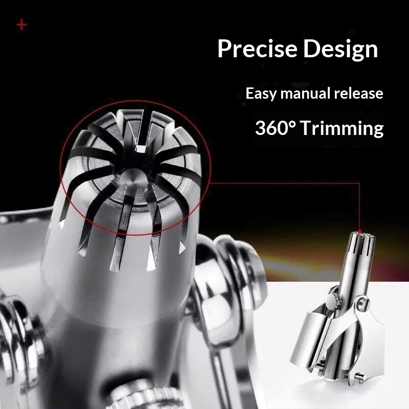 1/2PCS Manual Nose Ear Hair Trimmer Stainless Steel Washable Portable Grooming Tool for Men Women with Cleaning Brush view 2