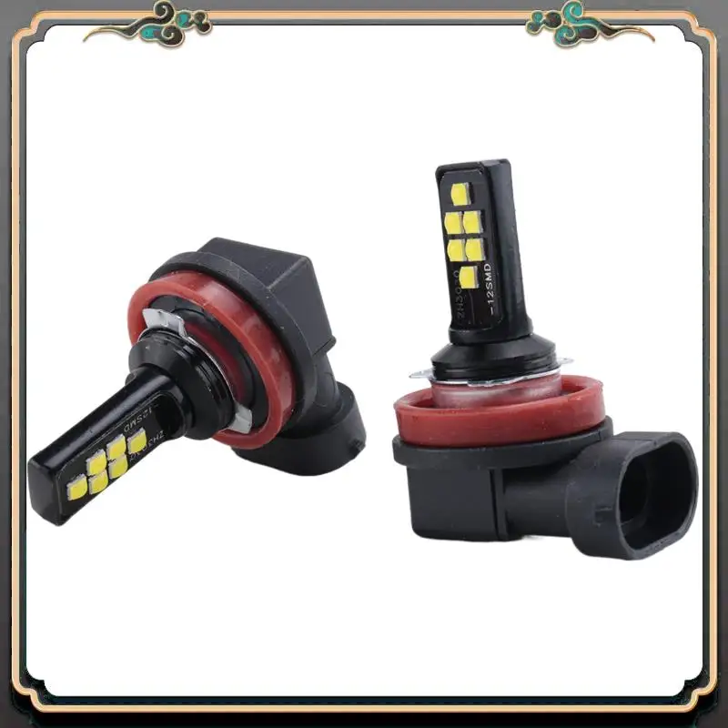 

2Pcs Car Highlight Fog Light H8/H11 3030 12Smd Cold White Decoding Flash Led Anti-Fog Lamp
