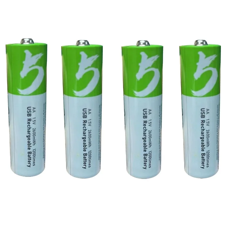 1.5V AA 750/2600 mAh High Capacity USB New Rechargeable Li-ion Battery for Remote Control Mouse Small Fan Electric Toy Battery