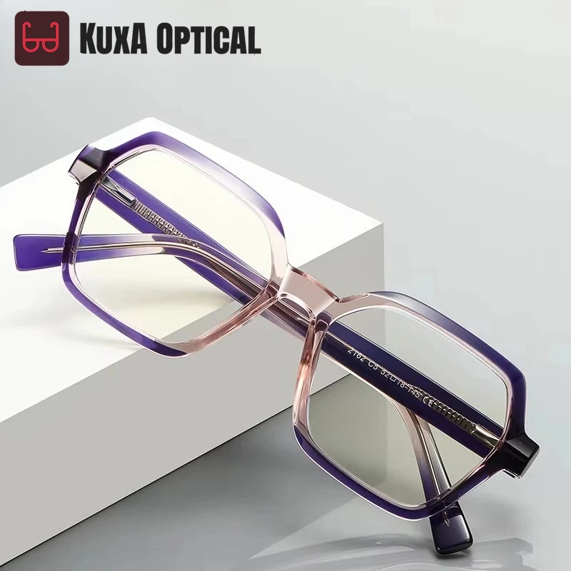 

KUXA Women's Fashion Square Reading Myopia Hyperopia Glasses Anti-Blue Light Optical Women Fashion Presbyopia Eyeglasses 29