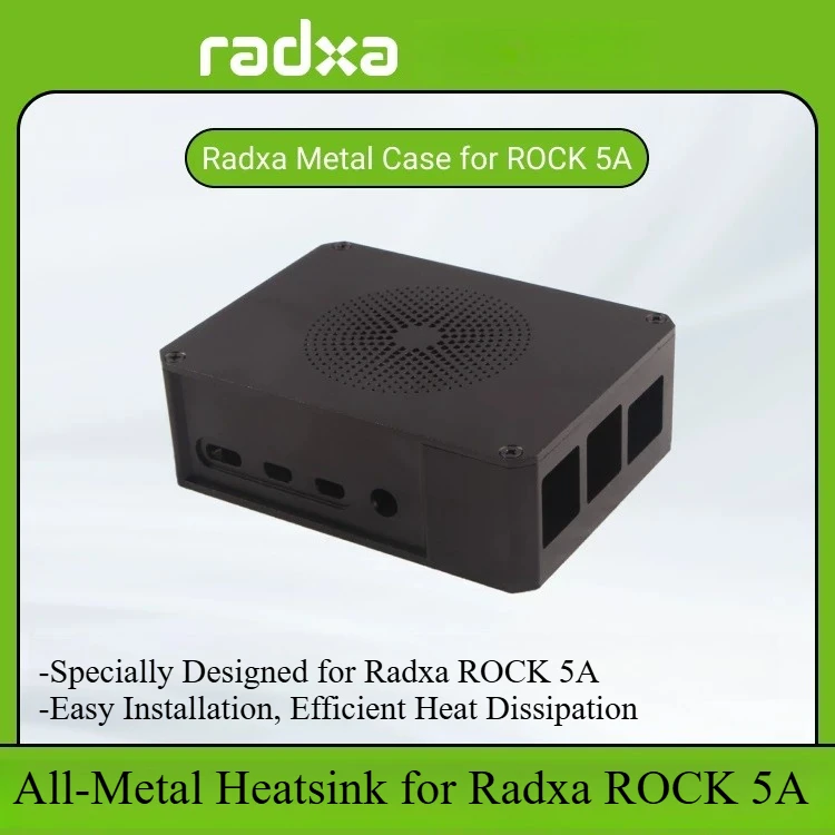 Radxa ROCK 5A All Metal Aluminum Shell, Simple & Easy to Assemble