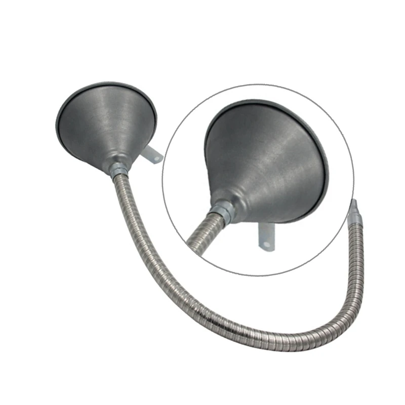 630mm Flexible Iron Funnel Car Metal Filling Extension Pipe Fluids Water Oil Filter Funnels Motorcycle Engine Refueling Snap