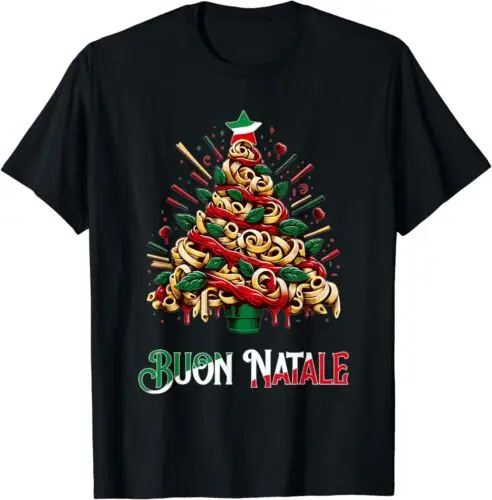 Natale Italian Pasta Christmas Tree Xmas For Men Women T-Shirt S-3XL