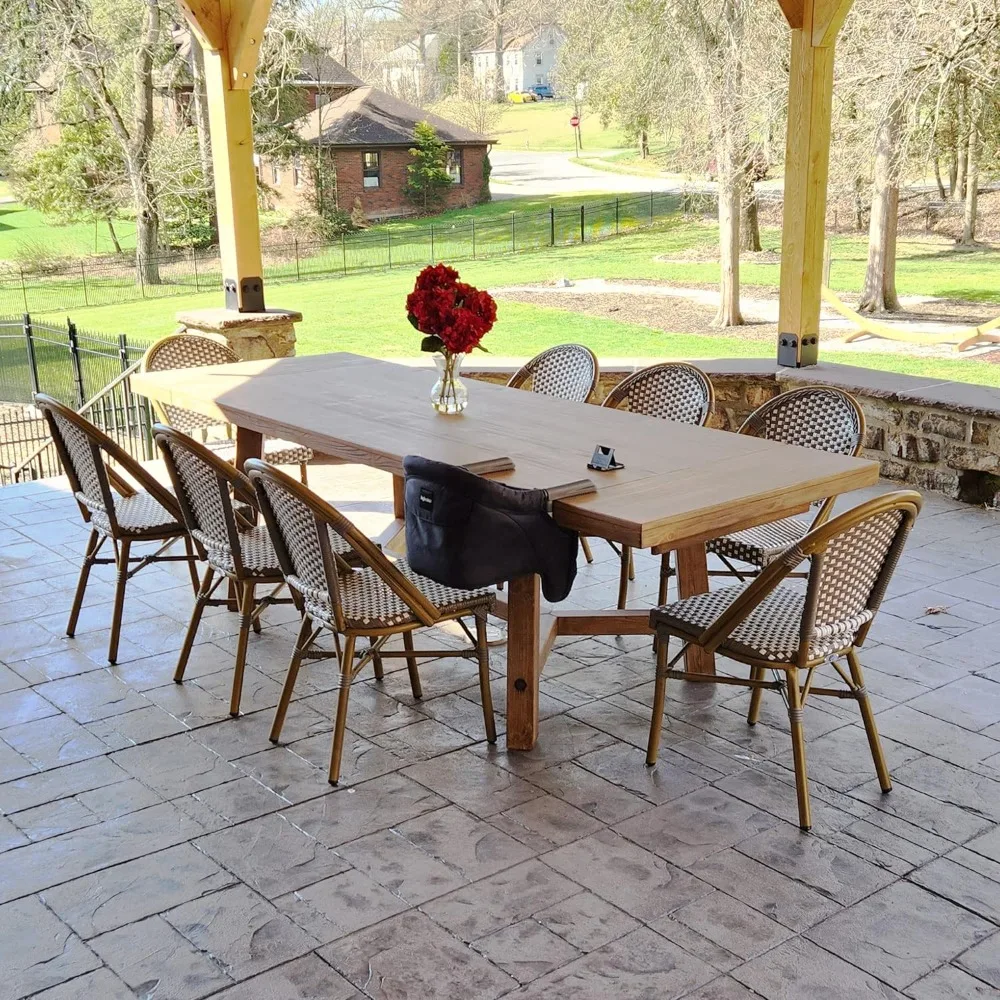 Chaises de Bistrot Françaises Tissées à la Main, pour l'Extérieur, Porche, Jardin, Nik, Finition en Bambou, lot de 2