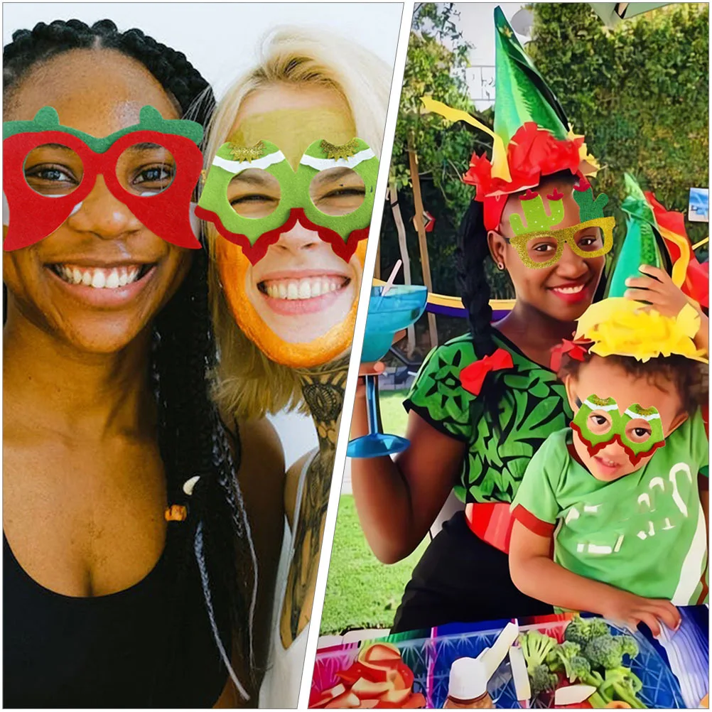 4 قطعة إطارات الحفلات المكسيكية كرنفال النظارات الجدة نظارات الحفلات الدعائم صور الدعائم مهرجان زي الملحقات #3